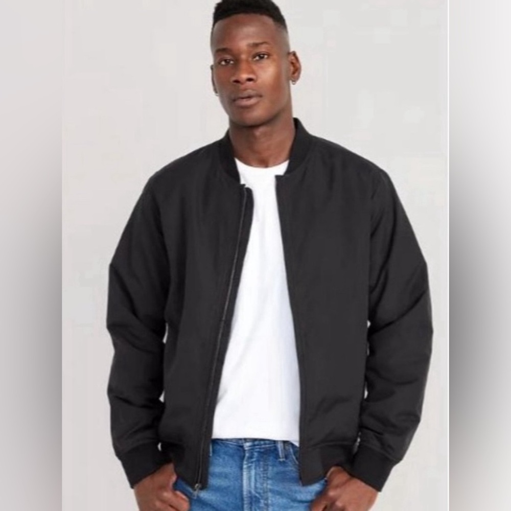 Banana Republic Classic Black Bomber Jacket - Classic Lightweight jacket Size XL